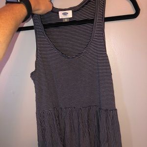 old navy peplum top navy white stripes